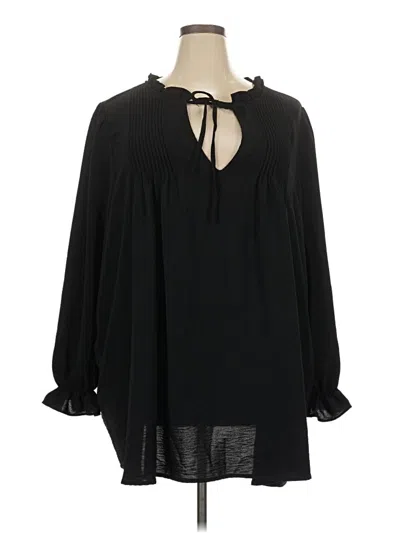 Pre-owned Torrid 3/4 Sleeve Blouse In Black