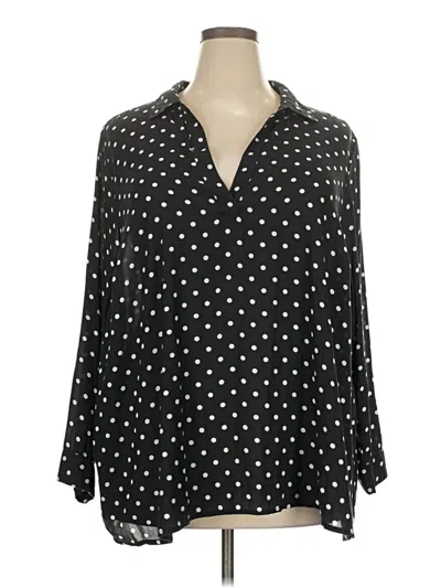 Pre-owned Torrid 3/4 Sleeve Blouse In Black