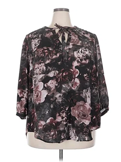 Pre-owned Torrid 3/4 Sleeve Blouse In Black