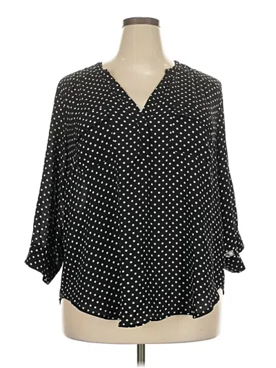 Pre-owned Torrid 3/4 Sleeve Blouse In Black