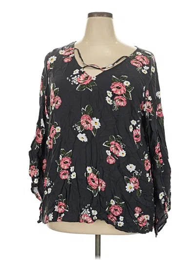 Pre-owned Torrid 3/4 Sleeve Blouse In Black