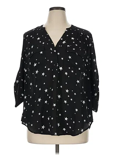 Pre-owned Torrid 3/4 Sleeve Blouse In Black