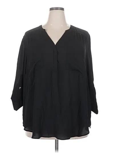 Pre-owned Torrid 3/4 Sleeve Blouse In Black