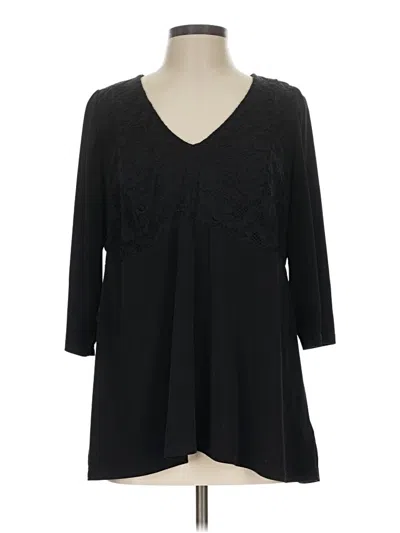 Pre-owned Torrid 3/4 Sleeve Blouse In Black