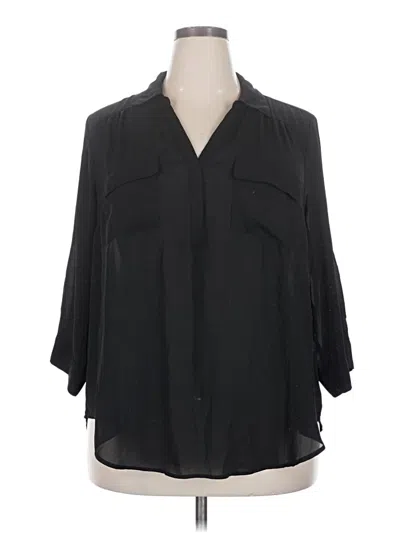 Pre-owned Torrid 3/4 Sleeve Blouse In Black