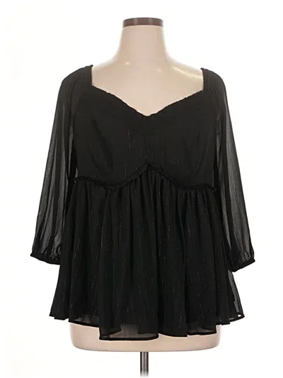 Torrid 3/4 Sleeve Blouse In Black