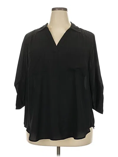 Pre-owned Torrid 3/4 Sleeve Blouse In Black
