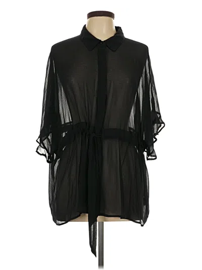 Pre-owned Torrid 3/4 Sleeve Blouse In Black