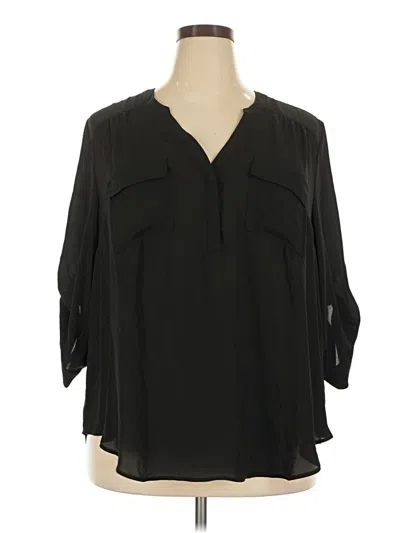 Pre-owned Torrid 3/4 Sleeve Blouse In Black