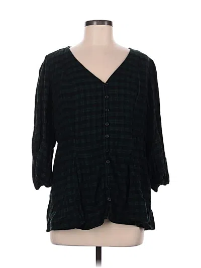 Pre-owned Torrid 3/4 Sleeve Blouse In Black