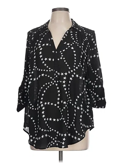 Pre-owned Torrid 3/4 Sleeve Blouse In Black