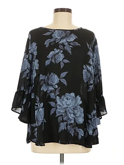 Pre-owned Torrid 3/4 Sleeve Blouse In Black