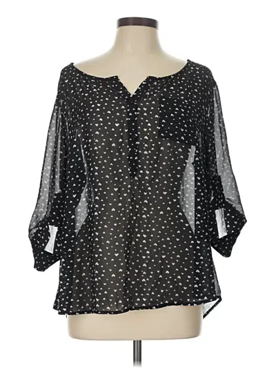 Pre-owned Torrid 3/4 Sleeve Blouse In Black