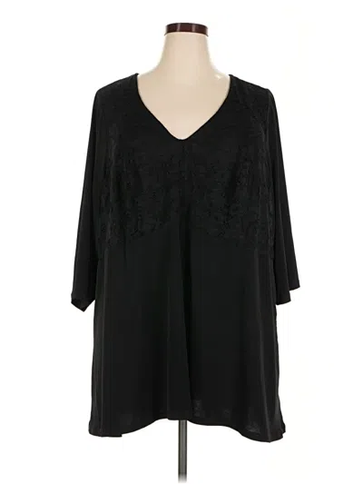 Pre-owned Torrid 3/4 Sleeve Blouse In Black