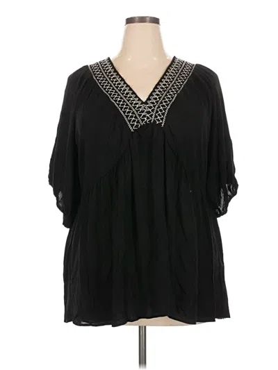 Torrid 3/4 Sleeve Blouse In Black