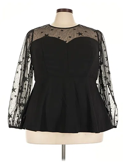 Torrid 3/4 Sleeve Blouse In Black