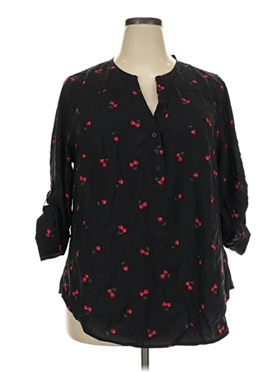 Torrid 3/4 Sleeve Blouse In Black