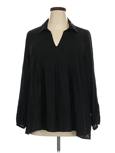 Torrid 3/4 Sleeve Blouse In Black