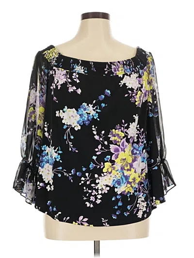Pre-owned Torrid 3/4 Sleeve Blouse In Black