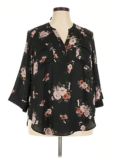 Torrid 3/4 Sleeve Blouse In Black