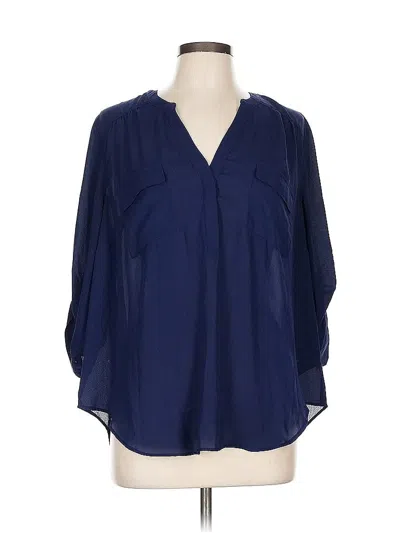 Pre-owned Torrid 3/4 Sleeve Blouse In Blue