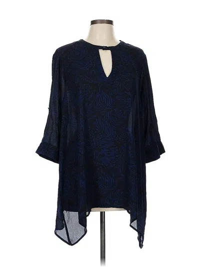 Pre-owned Torrid 3/4 Sleeve Blouse In Blue