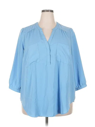 Pre-owned Torrid 3/4 Sleeve Blouse In Blue