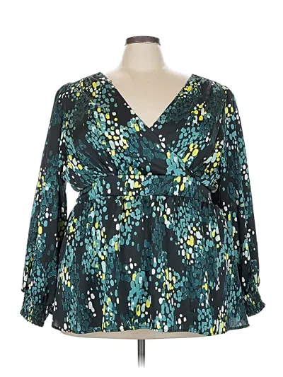 Pre-owned Torrid 3/4 Sleeve Blouse In Blue