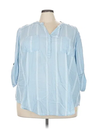 Pre-owned Torrid 3/4 Sleeve Blouse In Blue