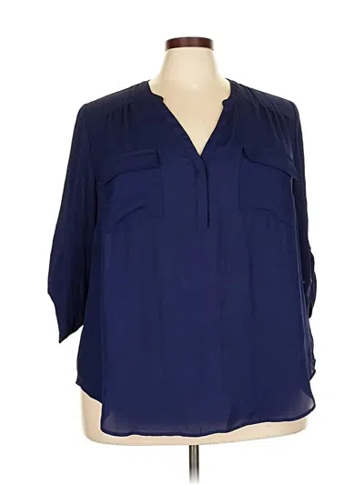 Pre-owned Torrid 3/4 Sleeve Blouse In Blue