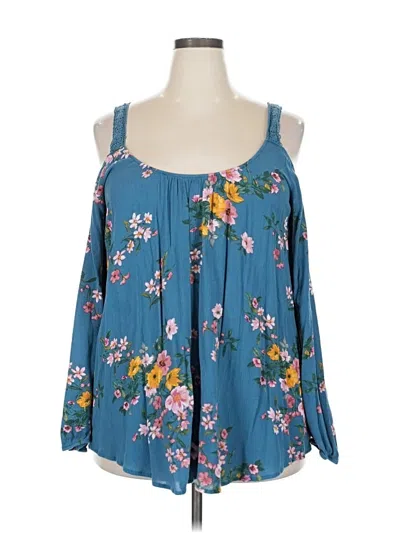 Pre-owned Torrid 3/4 Sleeve Blouse In Blue