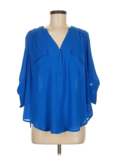 Pre-owned Torrid 3/4 Sleeve Blouse In Blue