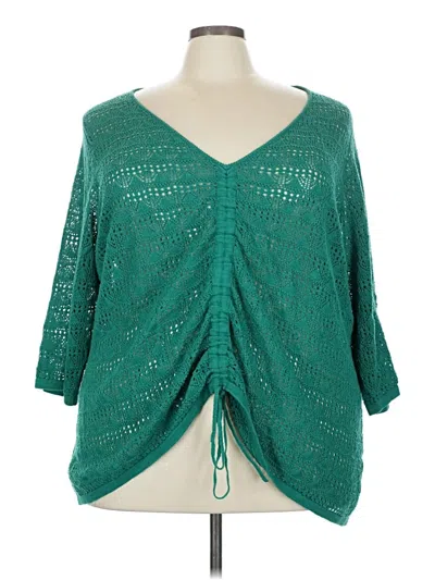 Pre-owned Torrid 3/4 Sleeve Blouse In Blue