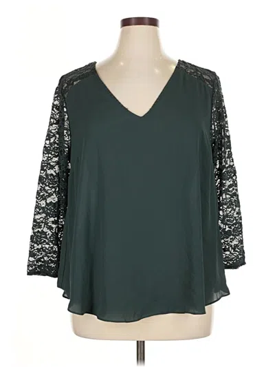 Pre-owned Torrid 3/4 Sleeve Blouse In Blue