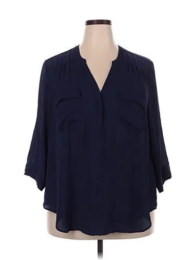 Pre-owned Torrid 3/4 Sleeve Blouse In Blue
