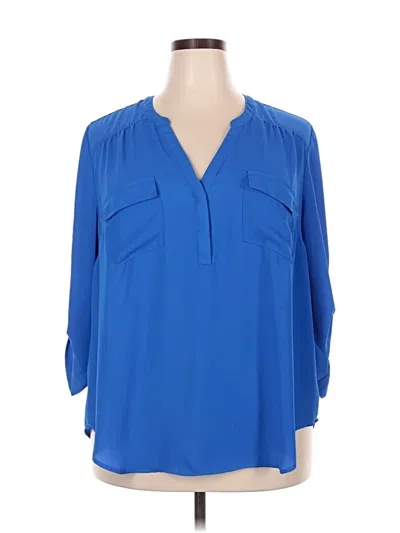 Pre-owned Torrid 3/4 Sleeve Blouse In Blue