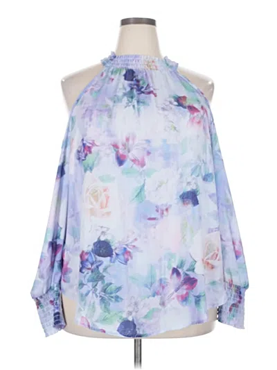 Pre-owned Torrid 3/4 Sleeve Blouse In Blue