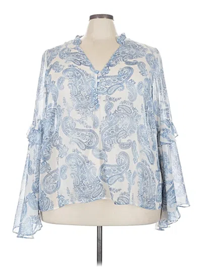 Pre-owned Torrid 3/4 Sleeve Blouse In Blue