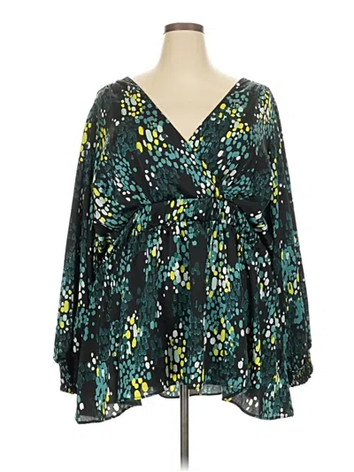 Pre-owned Torrid 3/4 Sleeve Blouse In Blue
