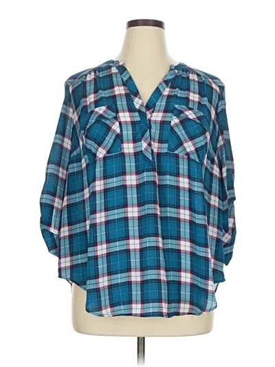 Pre-owned Torrid 3/4 Sleeve Blouse In Blue