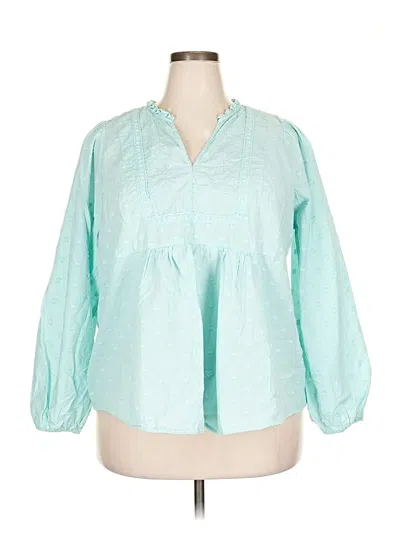 Pre-owned Torrid 3/4 Sleeve Blouse In Blue