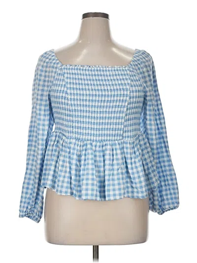 Pre-owned Torrid 3/4 Sleeve Blouse In Blue