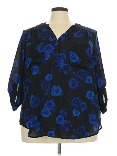 Pre-owned Torrid 3/4 Sleeve Blouse In Blue