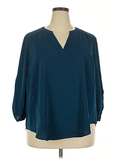 Pre-owned Torrid 3/4 Sleeve Blouse In Blue