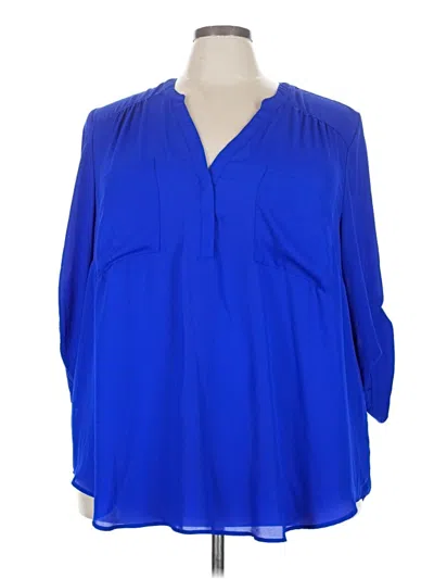 Pre-owned Torrid 3/4 Sleeve Blouse In Blue