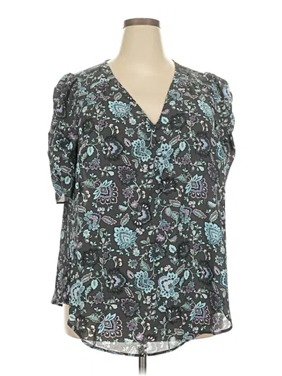 Pre-owned Torrid 3/4 Sleeve Blouse In Blue