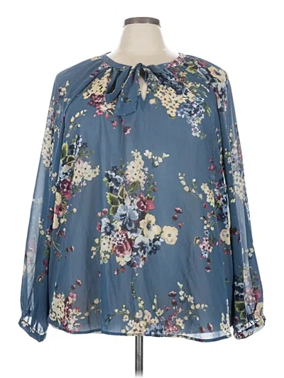 Pre-owned Torrid 3/4 Sleeve Blouse In Blue