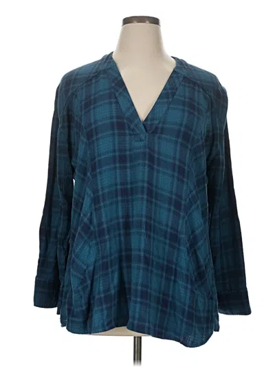 Pre-owned Torrid 3/4 Sleeve Blouse In Blue