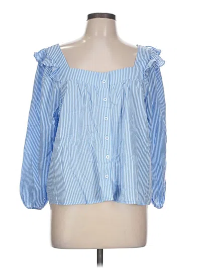Pre-owned Torrid 3/4 Sleeve Blouse In Blue