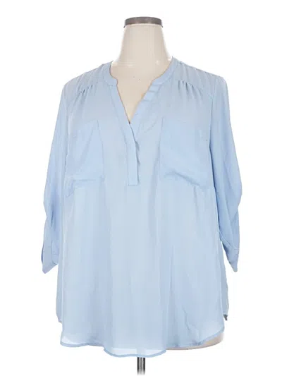 Pre-owned Torrid 3/4 Sleeve Blouse In Blue